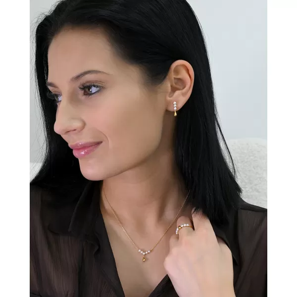 Pozlacené náušnice s říčními perlami 21123.1