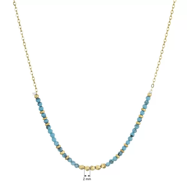 Náhrdelník ocelový s modrým tyrkysem 42034.3