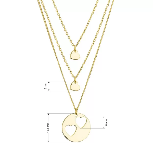 Pozlacený stříbrný set náhrdelníků pro maminku a dvě dcery 62048