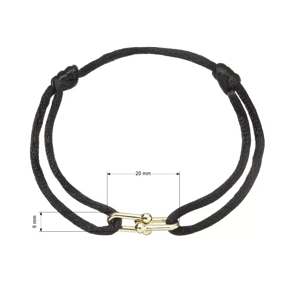 Kabbalah náramek s pozlacenou ozdobou 13094.3 black