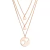 Pozlacený stříbrný set náhrdelníků pro maminku a dvě dcery 62048 rose gold