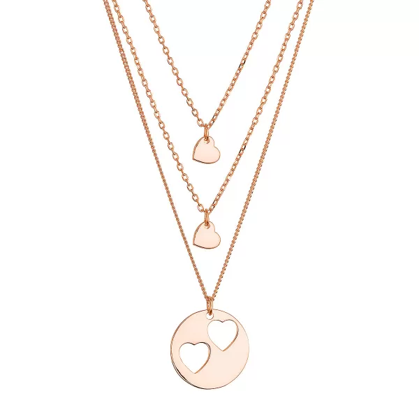Pozlacený stříbrný set náhrdelníků pro maminku a dvě dcery 62048 rose gold