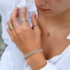 Stříbrný kubánský náramek TESS 13M00005 moissanite