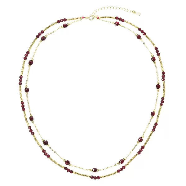 Pozlacený náhrdelník s granáty 12183.3