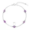 Stříbrný náramek s ametysty 13111.3