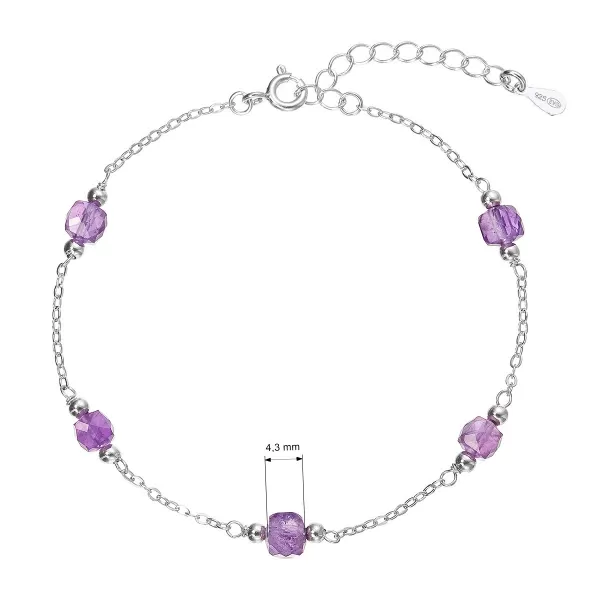 Stříbrný náramek s ametysty 13111.3