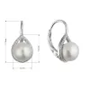 Stříbrné náušnice visací s bílou říční perlou 21107.1