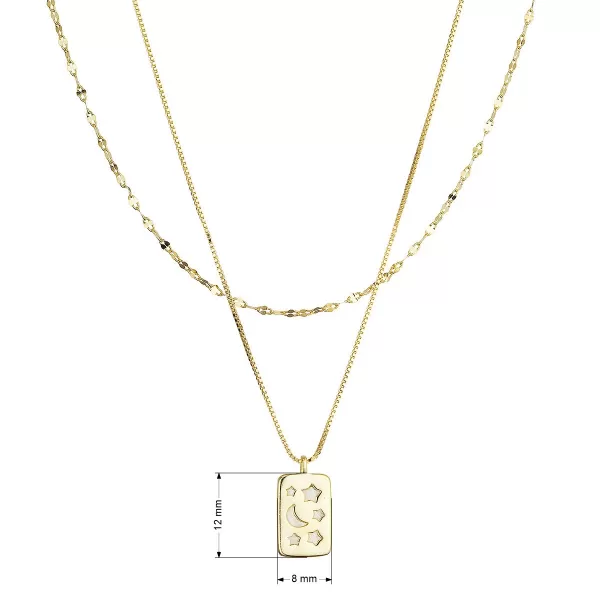 Pozlacený dvojitý náhrdelník s bílou perletí 12155.1