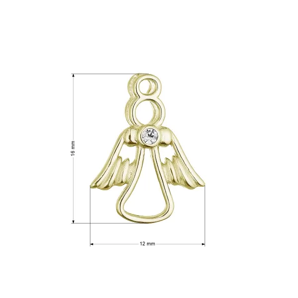 Pozlacený stříbrný přívěsek anděl se zirkonem 14047.1