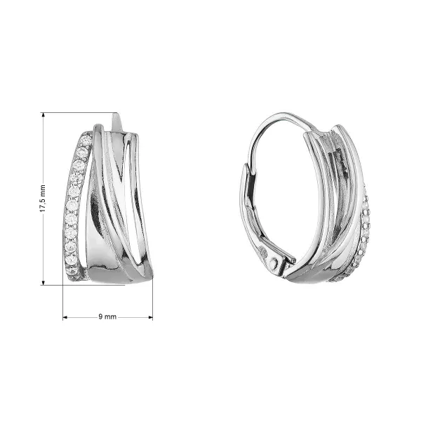 Stříbrné visací náušnice proplétané 11680.1