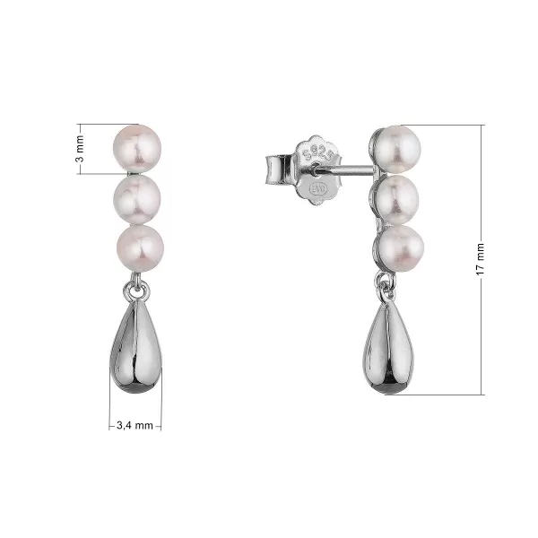 Stříbrné náušnice s říčními perlami 21123.1