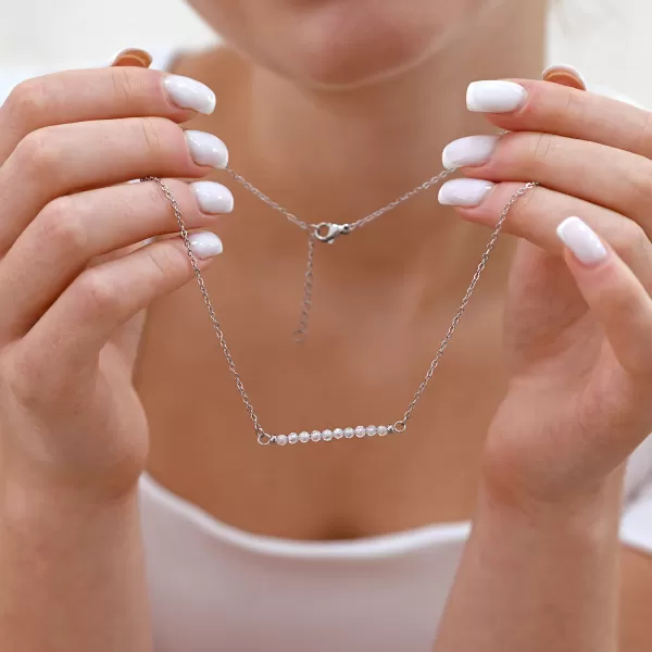 Ocelový náhrdelník bílý 42038.1