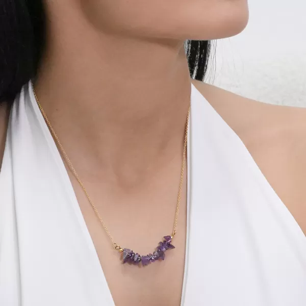 Náhrdelník s kamenem ametyst 42037.3 ocel