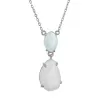 Stříbrný náhrdelník s akvamarínem a chalcedonem 12161.3