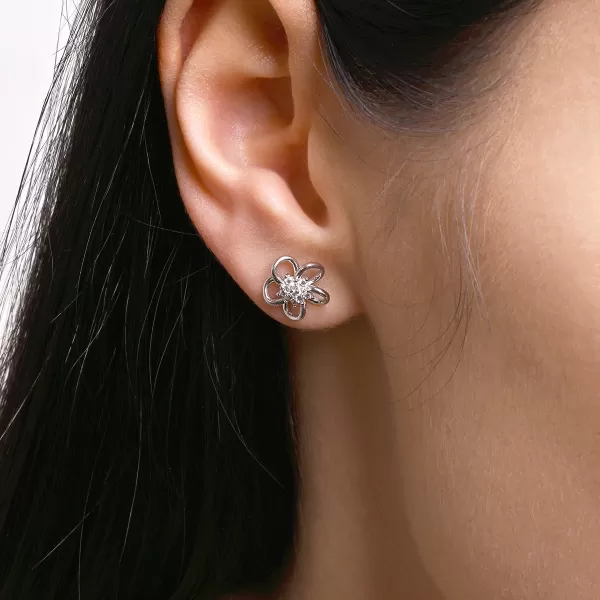 Stříbrné náušnice kytičky 11754.1