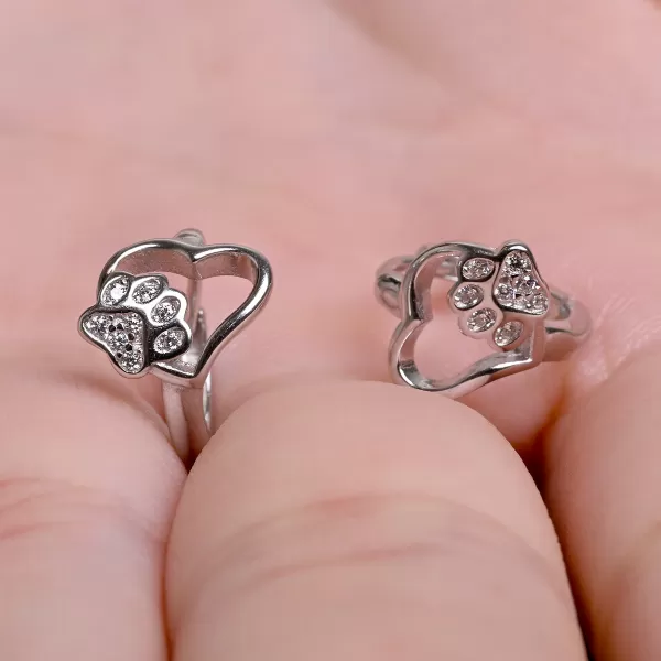 Stříbrné náušnice kruhy s tlapkami 11758.1