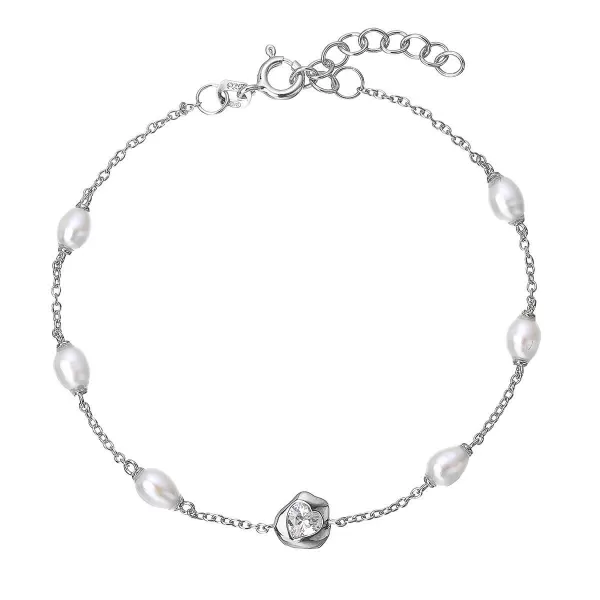 Stříbrný náramek s říčními perlami 23032.1