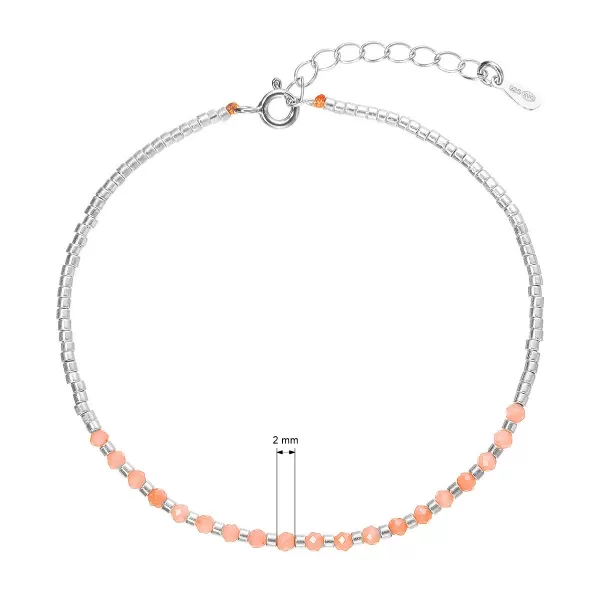 Stříbrný náramek s oranžovými korály 13112.3