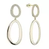 Pozlacené dlouhé náušnice oválky 11787.1