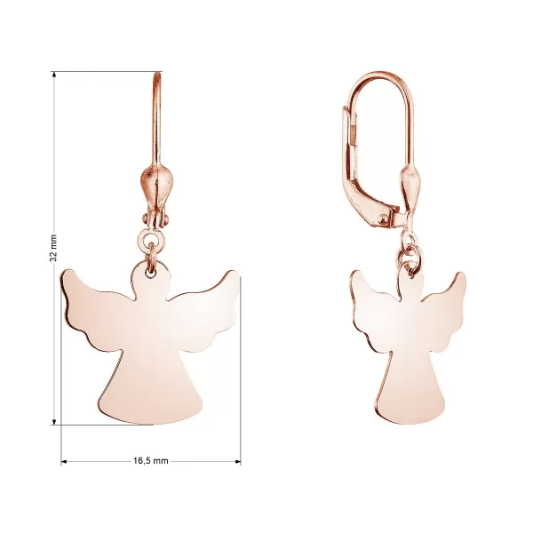 Pozlacené stříbrné náušnice andělé 61133 rose gold