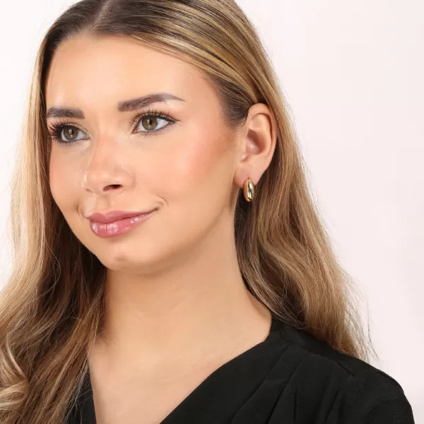 Pozlacené stříbrné náušnice oválné 61120