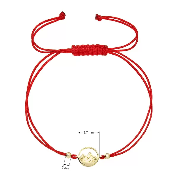 Kabbalah pozlacený náramek hory 13090.1 červený