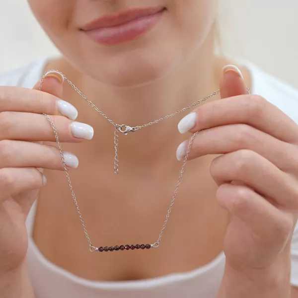 Ocelový náhrdelník červený 42038.3