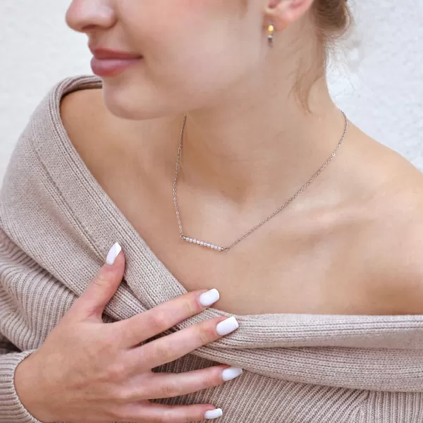 Ocelový náhrdelník bílý 42038.1