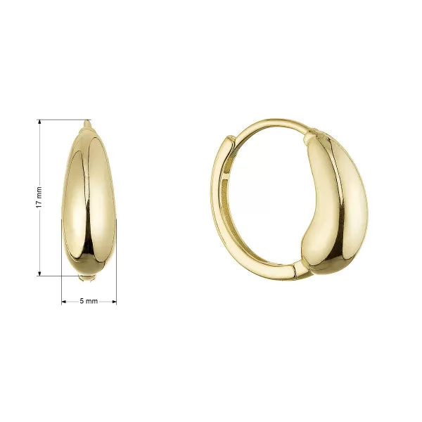 Pozlacené stříbrné náušnice slza 61099