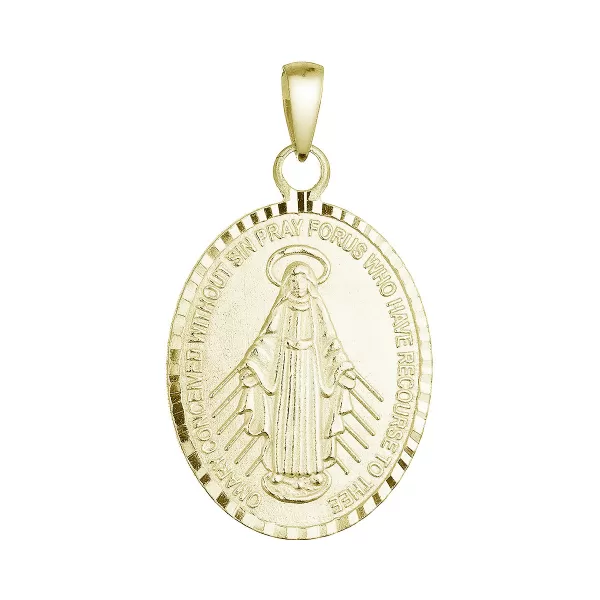 Pozlacený stříbrný přívěsek madailon Madonka 64089