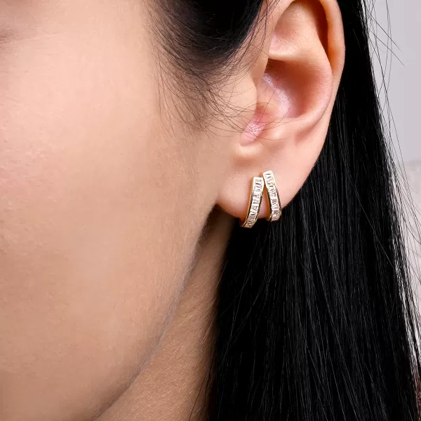 Pozlacené náušnice se zirkony 11772.1