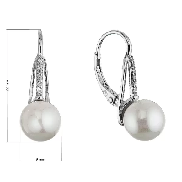 Půvabné stříbrné náušnice s shell perlou 11687.1