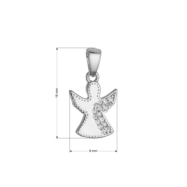 Stříbrný přívěsek anděl se zirkony 14049.1