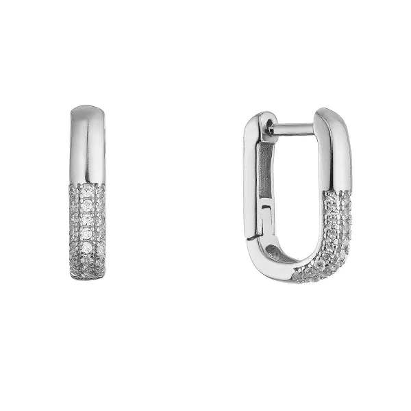 Stříbrné náušnice hranaté oválky 11782.1