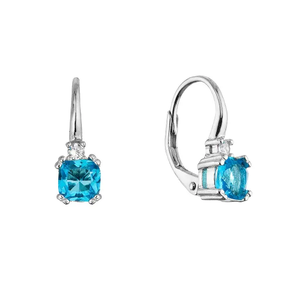 Stříbrné náušnice s modrými zirkony 11631.3