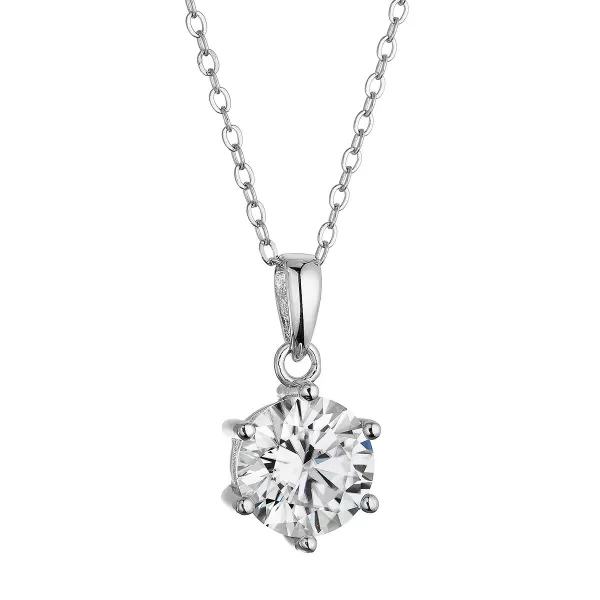 Stříbrný náhrdelník MIA 12M00004 moissanite