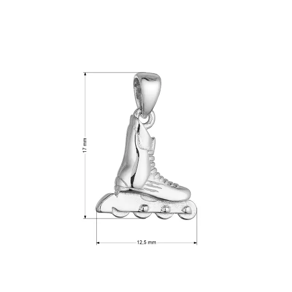 Stříbrný přívěsek kolečková brusle 64068