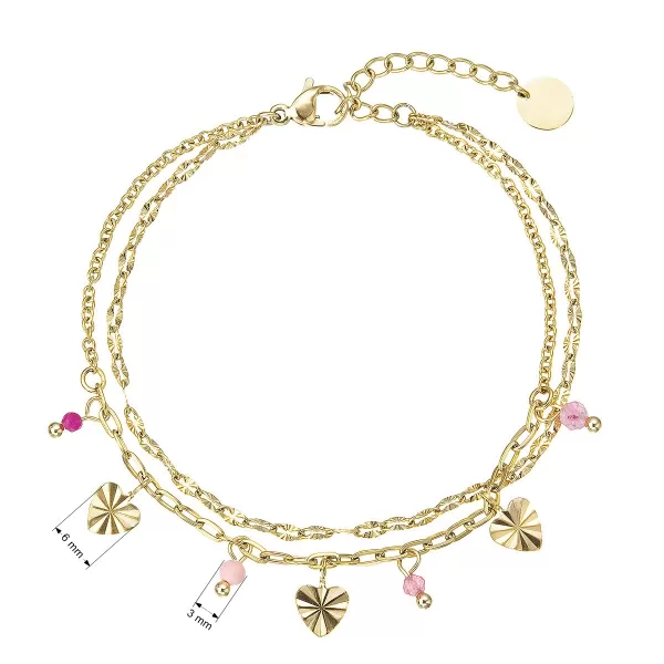 Náramek ocelový s jahodovým křemenem 43071.3