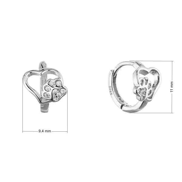 Stříbrné náušnice kruhy s tlapkami 11758.1