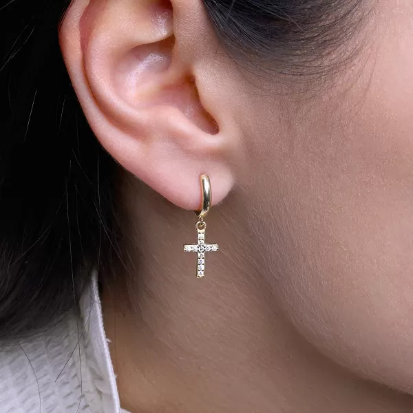 Pozlacené kroužky se zavěšeným křížkem 11778.1