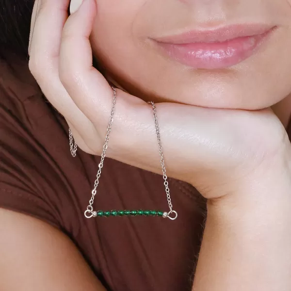 Ocelový náhrdelník zelený 42038.3