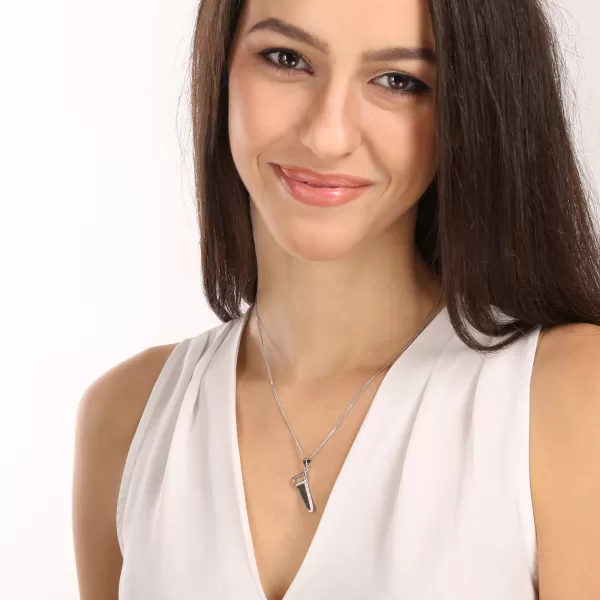 Stříbrný přívěsek ruční pila 14059.1 crystal