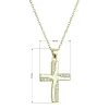 Pozlacený stříbrný náhrdelník kříž se zirkony 12135.1 crystal