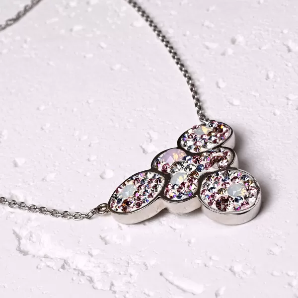 Náhrdelník stříbrný výrazný se Swarovski krystaly 72106 magic rose