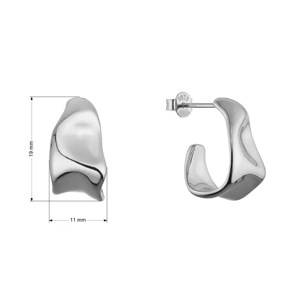 Stříbrné náušnice s elegantními liniemi 61111