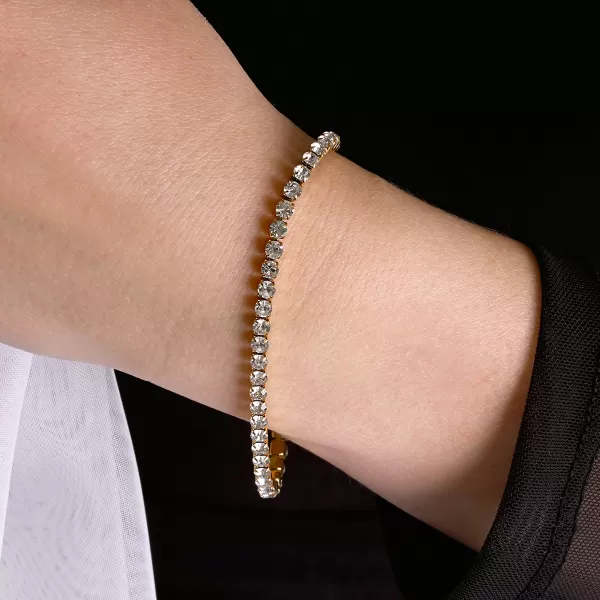 Ocelový tenisový náramek 43107.1 gold