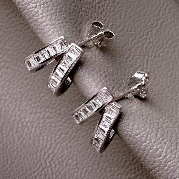 Stříbrné náušnice se zirkony 11772.1