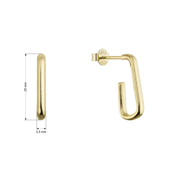 Pozlacené stříbrné náušnice 61116