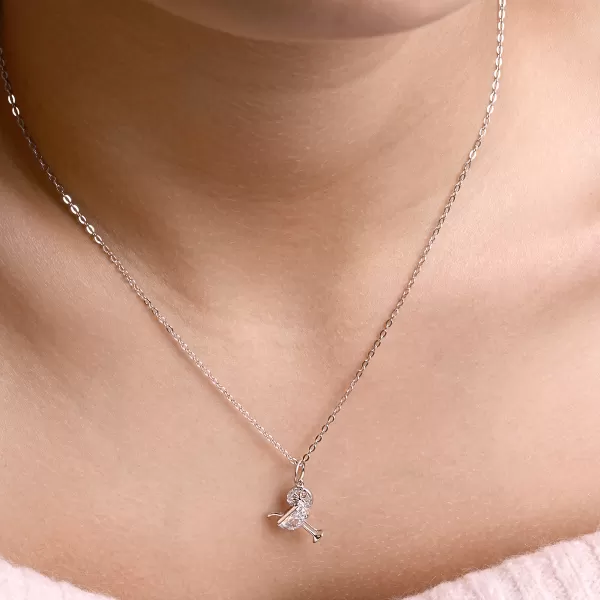 Stříbrný náhrdelník koktejl s brčkem 12177.1