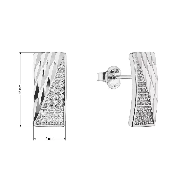 Stříbrné náušnice obdélníky 11694.1